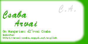 csaba arvai business card